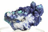 Vibrant Malachite and Azurite on Quartz Crystals - China #213807-1